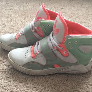 Adidas Green and coral sneakers size 6.5